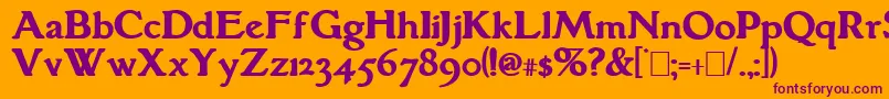 Grantham Bold Font – Purple Fonts on Orange Background