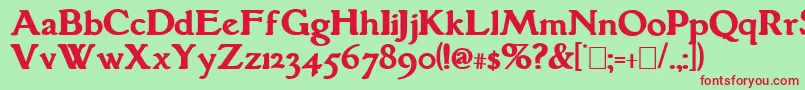 Grantham Bold Font – Red Fonts on Green Background