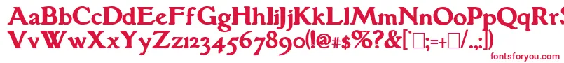 フォントGrantham Bold – 赤い文字