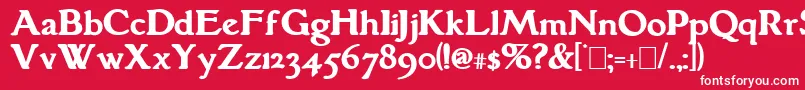 フォントGrantham Bold – 赤い背景に白い文字