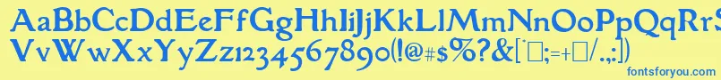 Grantham Roman Font – Blue Fonts on Yellow Background