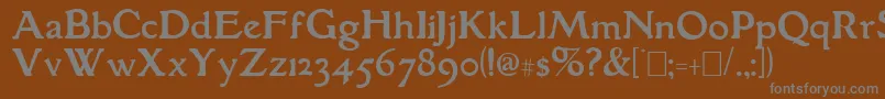 フォントGrantham Roman – 茶色の背景に灰色の文字