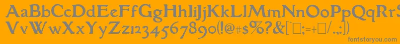 フォントGrantham Roman – オレンジの背景に灰色の文字