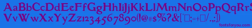 Grantham Roman Font – Purple Fonts on Blue Background