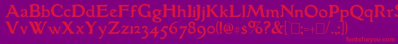 Grantham Roman-Schriftart – Rote Schriften auf violettem Hintergrund