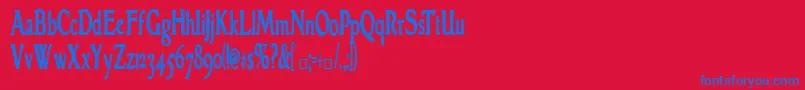 GranthamCondensed Bold-fontti – siniset fontit punaisella taustalla