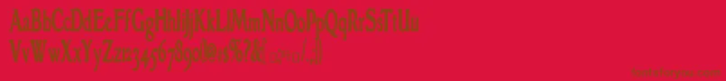 Czcionka GranthamCondensed Bold – brązowe czcionki na czerwonym tle
