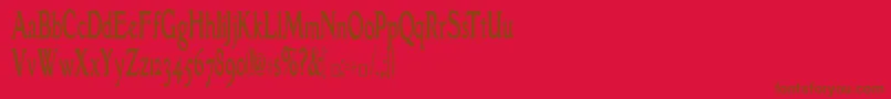 GranthamCondensed Roman-Schriftart – Braune Schriften auf rotem Hintergrund