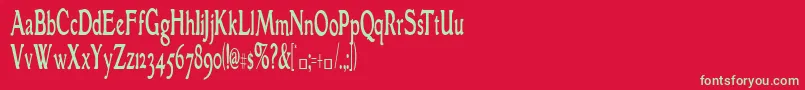 GranthamCondensed Roman Font – Green Fonts on Red Background