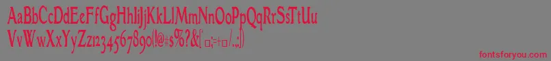 フォントGranthamCondensed Roman – 赤い文字の灰色の背景