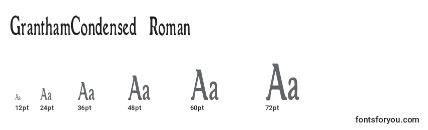 Größen der Schriftart GranthamCondensed Roman