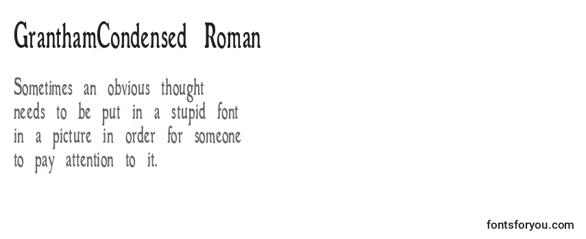 GranthamCondensed Roman -fontin tarkastelu