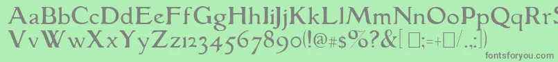 フォントGranthamLight – 緑の背景に灰色の文字