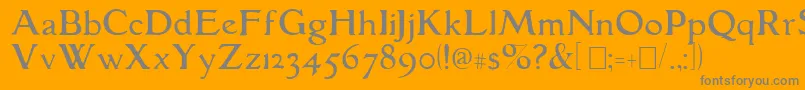 フォントGranthamLight – オレンジの背景に灰色の文字