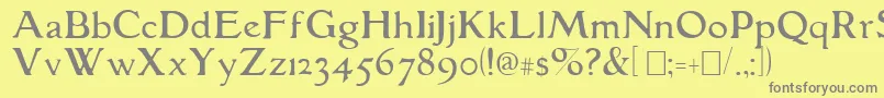 フォントGranthamLight – 黄色の背景に灰色の文字