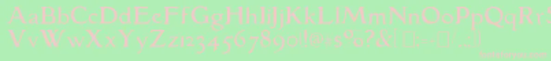 GranthamLight Font – Pink Fonts on Green Background