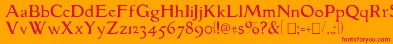 フォントGranthamLight – オレンジの背景に赤い文字