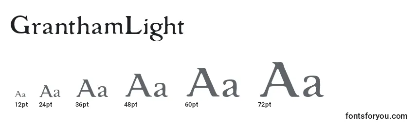 Размеры шрифта GranthamLight (128405)
