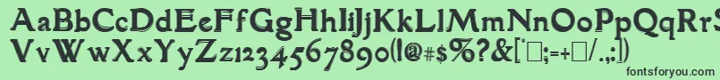 フォントGranthamOutline – 緑の背景に黒い文字