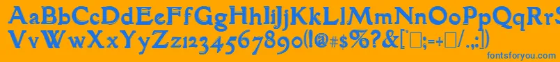 GranthamOutline Font – Blue Fonts on Orange Background