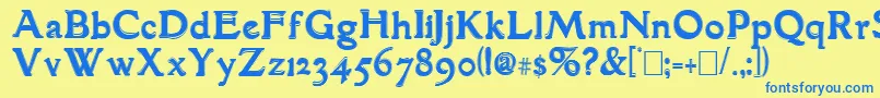 GranthamOutline Font – Blue Fonts on Yellow Background