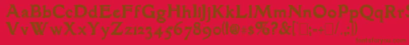 フォントGranthamOutline – 赤い背景に茶色の文字