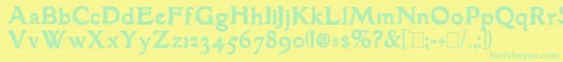 フォントGranthamOutline – 黄色い背景に緑の文字