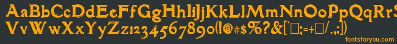 フォントGranthamOutline – 黒い背景にオレンジの文字