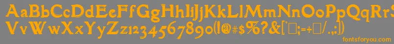 フォントGranthamOutline – オレンジの文字は灰色の背景にあります。