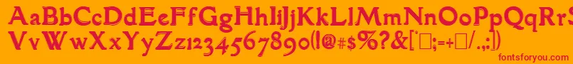 Шрифт GranthamOutline – красные шрифты на оранжевом фоне