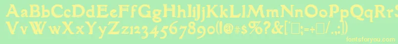 フォントGranthamOutline – 黄色の文字が緑の背景にあります