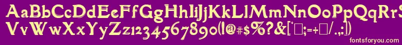 フォントGranthamOutline – 紫の背景に黄色のフォント