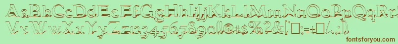GranthamShadow Font – Brown Fonts on Green Background