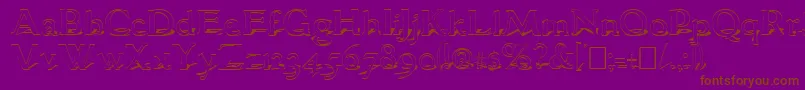 GranthamShadow-Schriftart – Braune Schriften auf violettem Hintergrund