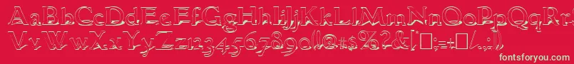 GranthamShadow Font – Green Fonts on Red Background