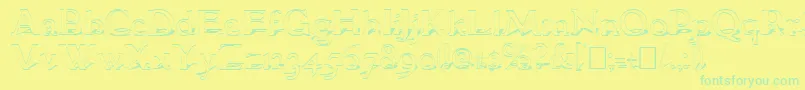 GranthamShadow-Schriftart – Grüne Schriften auf gelbem Hintergrund