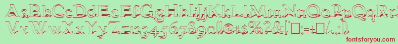 GranthamShadow Font – Red Fonts on Green Background