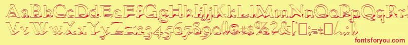 GranthamShadow Font – Red Fonts on Yellow Background