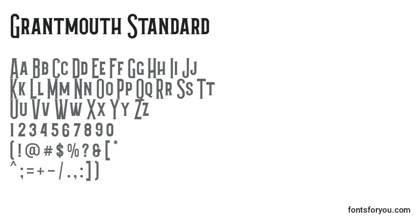 Schriftart Grantmouth Standard – Alphabet, Zahlen, spezielle Symbole