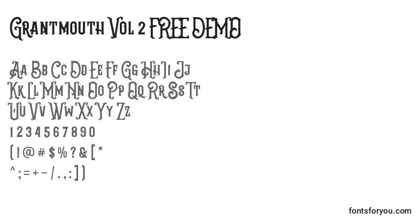 Grantmouth Vol 2 FREE DEMO-fontti – aakkoset, numerot, erikoismerkit