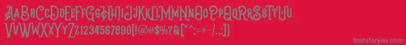 Grantmouth Vol 2 FREE DEMO-fontti – harmaat kirjasimet punaisella taustalla