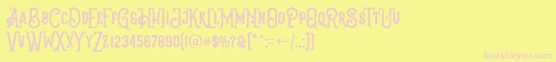 Шрифт Grantmouth Vol 2 FREE DEMO – розовые шрифты на жёлтом фоне