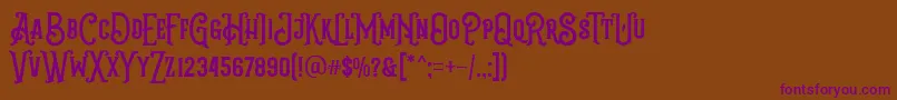 Шрифт Grantmouth Vol 2 FREE DEMO – фиолетовые шрифты на коричневом фоне