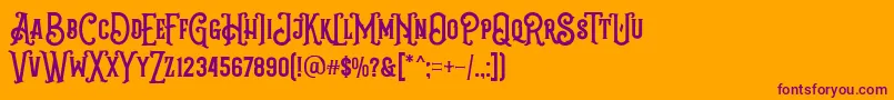 Шрифт Grantmouth Vol 2 FREE DEMO – фиолетовые шрифты на оранжевом фоне