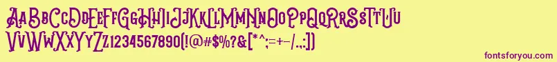 Шрифт Grantmouth Vol 2 FREE DEMO – фиолетовые шрифты на жёлтом фоне