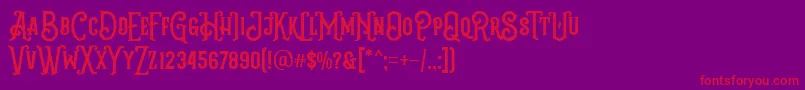 フォントGrantmouth Vol 2 FREE DEMO – 紫の背景に赤い文字