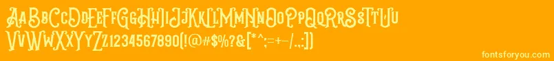 Шрифт Grantmouth Vol 2 FREE DEMO – жёлтые шрифты на оранжевом фоне