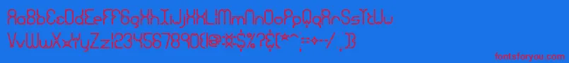 granular-fontti – punaiset fontit sinisellä taustalla