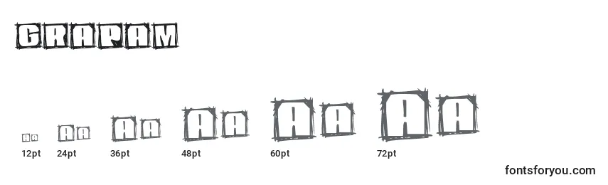 Размеры шрифта GRAPAM   (128412)