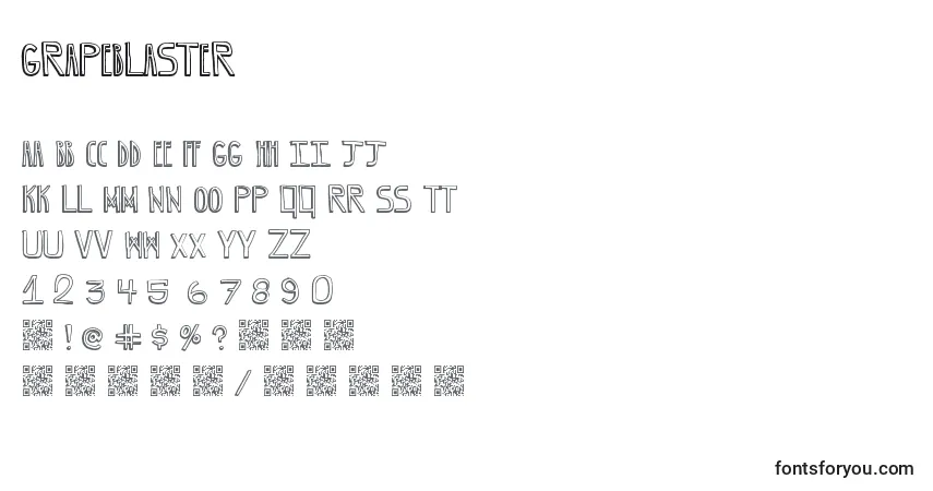Schriftart GrapeBlaster – Alphabet, Zahlen, spezielle Symbole